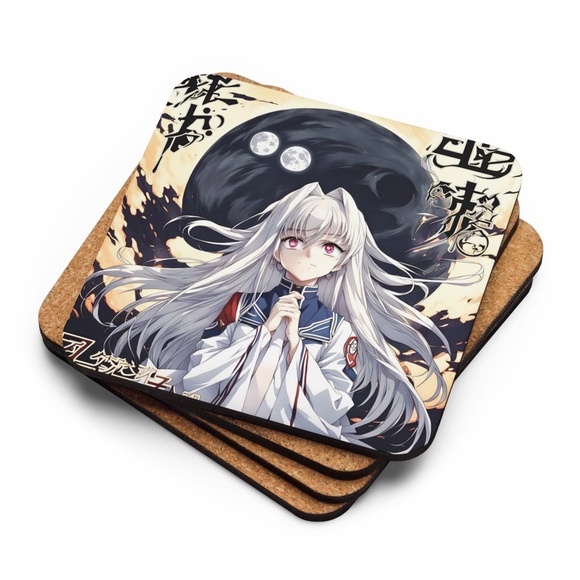 Cork-Back Anime Coaster NWT - Stylish & Functional - Picture 3 of 7